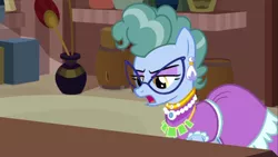 Size: 1366x768 | Tagged: safe, derpibooru import, screencap, mrs. trotsworth, pony, daring done?, angry, background pony, cute, inn keeper, somnambula resident