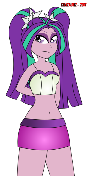 Size: 1014x2000 | Tagged: safe, artist:crazautiz, derpibooru import, aria blaze, equestria girls, belly button, female, midriff, simple background, solo, transparent background