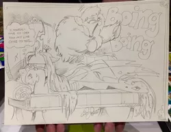 Size: 1024x795 | Tagged: andy you magnificent bastard, artist:andypriceart, couch, derpibooru import, grayscale, lineart, monochrome, oc, oc:fluffle puff, queen chrysalis, safe, thought bubble, traditional art