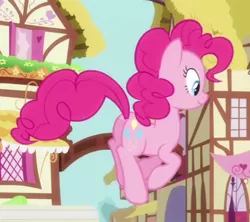 Size: 402x357 | Tagged: safe, derpibooru import, screencap, pinkie pie, earth pony, pony, daring done?, cropped, female, mare, plot, smiling, solo
