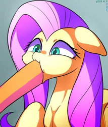 Size: 740x865 | Tagged: safe, artist:tangankittentail, derpibooru import, applejack, fluttershy, pony, hoof in mouth, hoofjack