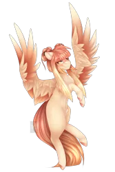 Size: 2000x3000 | Tagged: safe, artist:mauuwde, derpibooru import, oc, oc:lyshuu, unofficial characters only, pegasus, pony, colored wings, female, flying, high res, mare, multicolored wings, simple background, solo, transparent background