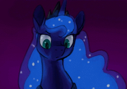 Size: 1540x1080 | Tagged: safe, artist:equum_amici, artist:goat train, derpibooru import, princess luna, alicorn, pony, animated, cinemagraph, ethereal mane, female, gradient background, looking at you, mare, no sound, solo, webm