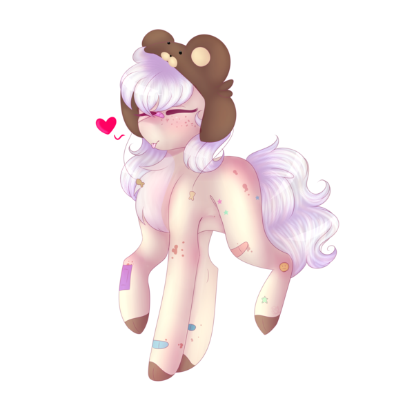 Size: 4000x4000 | Tagged: safe, artist:doux-ameri, derpibooru import, oc, unofficial characters only, earth pony, pony, absurd resolution, eyes closed, female, hat, heart, mare, simple background, solo, transparent background