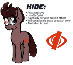 Size: 2000x1768 | Tagged: safe, artist:binkyt11, derpibooru import, oc, oc:hide, ponified, unofficial characters only, pony, unicorn, derpibooru, derpibooru ponified, edgy, illusion, meta, misspelling, simple background, solo, transparent background, twibooru theme illusion