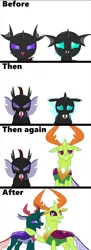 Size: 4329x11893 | Tagged: safe, artist:kirbymlp, derpibooru import, pharynx, thorax, changedling, changeling, to change a changeling, absurd resolution, brothers, comic, growing up, king thorax, male, prince pharynx