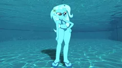 Size: 852x480 | Tagged: safe, artist:sb1991, derpibooru import, part of a set, trixie, equestria girls, bikini, clothes, part of a series, pose, poses, request, requested art, story included, swimming pool, swimsuit, underwater, underwater eqg series