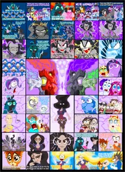 Size: 3071x4188 | Tagged: safe, artist:terry, derpibooru import, derpy hooves, fluttershy, pinkie pie, queen chrysalis, rainbow dash, rarity, starlight glimmer, trixie, twilight sparkle, oc, oc:firebrand, oc:ilovekimpossiblealot, oc:lily orchard, oc:lily peet, oc:silver quill, oc:snowdrop, equestria girls, absurd resolution, arin hanson, bambi, bhaalspawn, can't see shit, cell jr., crossover, disney, dragon ball z, dragonball z abridged, egoraptor, four horsemen of the apocalypse, fuck starlight!, hercule, jimmy firecracker, krillin, lily orchard, lily peet, one punch man, pinkamena diane pie, plot armor, rapunzel, saitama, star butterfly, star vs the forces of evil, starlight gets what's coming to her, super saiyan, this isn't even my final form, two best friends play, underp, vegeta, vulgar, wing hands