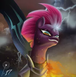 Size: 1855x1868 | Tagged: safe, artist:jaycdandelion, derpibooru import, tempest shadow, pony, my little pony: the movie, armor, broken horn, commander, electricity, eye scar, female, horn, mare, scar, sparking horn, template