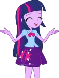 Size: 1600x2092 | Tagged: safe, artist:jucamovi1992, derpibooru import, twilight sparkle, twilight sparkle (alicorn), equestria girls, clothes, cute, eyes closed, female, open mouth, simple background, skirt, solo, transparent background