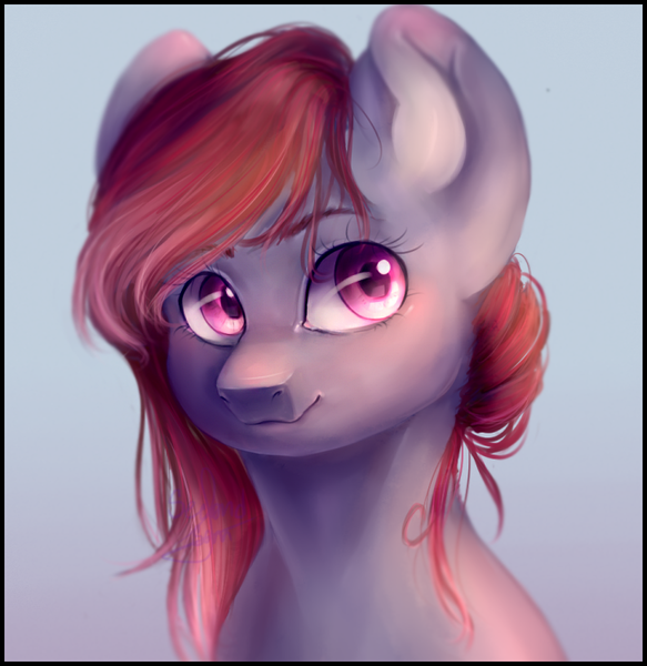 Size: 729x750 | Tagged: artist:second-can, bust, derpibooru import, detailed, female, mare, oc, portrait, red mane, safe, solo, unofficial characters only