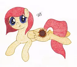 Size: 619x535 | Tagged: artist:thestipplebrony, derpibooru import, oc, oc:sunflower harvest, pointillism, safe, solo, stipple, traditional art, unofficial characters only