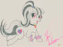 Size: 2356x1764 | Tagged: safe, artist:thestipplebrony, derpibooru import, sonata dusk, earth pony, pony, pointillism, solo, stipple, traditional art