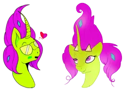 Size: 1678x1249 | Tagged: safe, artist:overlord pony, derpibooru import, oc, oc:nuclear blossom, unofficial characters only, unicorn, curved horn, glasses, nonbinary, simple background, solo, transparent background