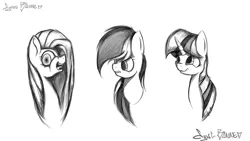 Size: 1920x1080 | Tagged: artist:syncbanned, black and white, derpibooru import, face, grayscale, monochrome, pinkamena diane pie, pinkie pie, rainbow dash, safe, twilight sparkle