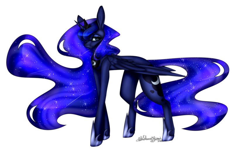 Size: 1024x683 | Tagged: safe, artist:ohflaming-rainbow, derpibooru import, princess luna, alicorn, pony, female, mare, simple background, solo, transparent background