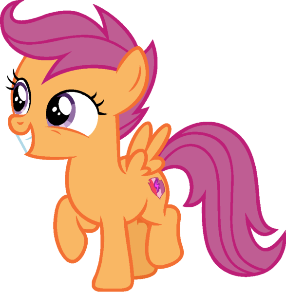 Size: 919x940 | Tagged: safe, artist:j-pinkie, derpibooru import, scootaloo, pegasus, pony, cute, cutealoo, female, mare, ms paint, raised hoof, simple background, solo, transparent background, vector