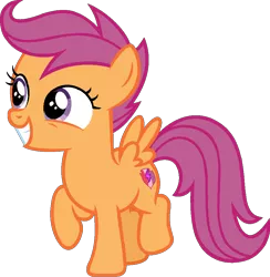 Size: 919x940 | Tagged: safe, artist:j-pinkie, derpibooru import, scootaloo, pegasus, pony, cute, cutealoo, female, mare, ms paint, raised hoof, simple background, solo, transparent background, vector