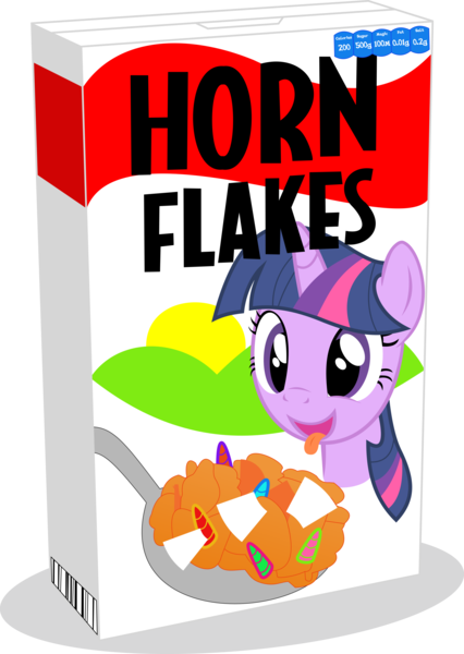 Size: 4668x6574 | Tagged: safe, artist:hornflakes, artist:jamnetwork, derpibooru import, twilight sparkle, pony, absurd resolution, cereal, cereal box, corn flakes, female, food, mare, pun, silly, silly pony, simple background, solo, tongue out, transparent background, vector