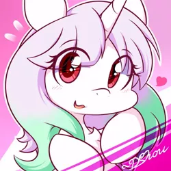 Size: 500x500 | Tagged: safe, artist:dshou, derpibooru import, oc, oc:reverie, unofficial characters only, pony, unicorn, female, heart, mare, solo