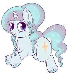 Size: 679x736 | Tagged: safe, artist:lulubell, derpibooru import, oc, oc:incandescence, unofficial characters only, pony, unicorn, female, filly, magical lesbian spawn, next generation, offspring, parent:princess celestia, parent:rarity, parents:rarilestia, simple background, solo, transparent background