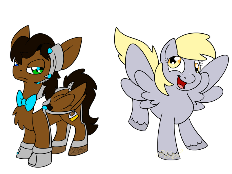 Size: 1024x768 | Tagged: artist:usagi-zakura, derpibooru import, derpy hooves, doctor who, eleventh doctor, oc, oc:mister clever, safe