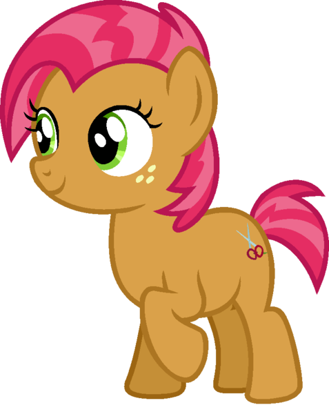 Size: 748x940 | Tagged: safe, artist:j-pinkie, derpibooru import, babs seed, pony, female, freckles, ms paint, raised hoof, simple background, solo, transparent background, vector