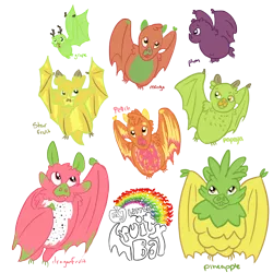 Size: 1400x1400 | Tagged: artist:spatialheather, bat, derpibooru import, fruit, fruit bat, safe, simple background, transparent background