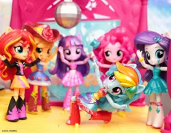 Size: 1080x836 | Tagged: safe, derpibooru import, official, applejack, pinkie pie, rainbow dash, rarity, sunset shimmer, twilight sparkle, equestria girls, doll, equestria girls minis, eqventures of the minis, instagram, irl, photo, toy