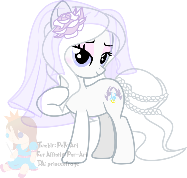 Size: 1296x1234 | Tagged: artist:princeofrage, bride, derpibooru import, g1, marriage, pony bride, safe, solo, veil, watermark, wedding