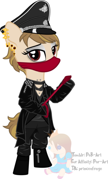 Size: 757x1250 | Tagged: artist:princeofrage, clothes, derpibooru import, jacket, jrock, leather, leather boots, leather jacket, male, mao, mask, oc, oc:mao, piercing, riding crop, safe, solo, unofficial characters only, visual kei