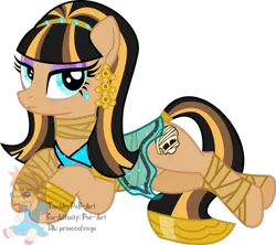 Size: 1024x908 | Tagged: safe, artist:princeofrage, derpibooru import, ponified, pony, cleo de nile, egyptian, egyptian pony, monster high, mummy, resting bitch face, solo