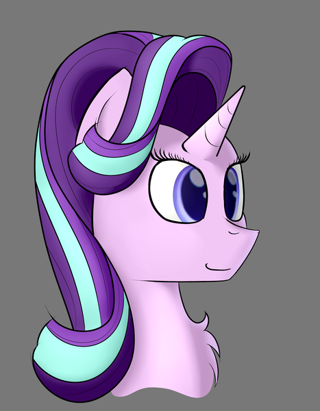 Size: 3500x4500 | Tagged: safe, artist:renderpoint, derpibooru import, starlight glimmer, pony, unicorn, chest fluff, female, gray background, mare, simple background, solo