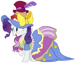 Size: 8200x7000 | Tagged: safe, artist:tardifice, derpibooru import, rarity, pony, fame and misfortune, absurd resolution, clothes, dress, hat, raised hoof, simple background, solo, stress couture, stress sewing, transparent background, vector