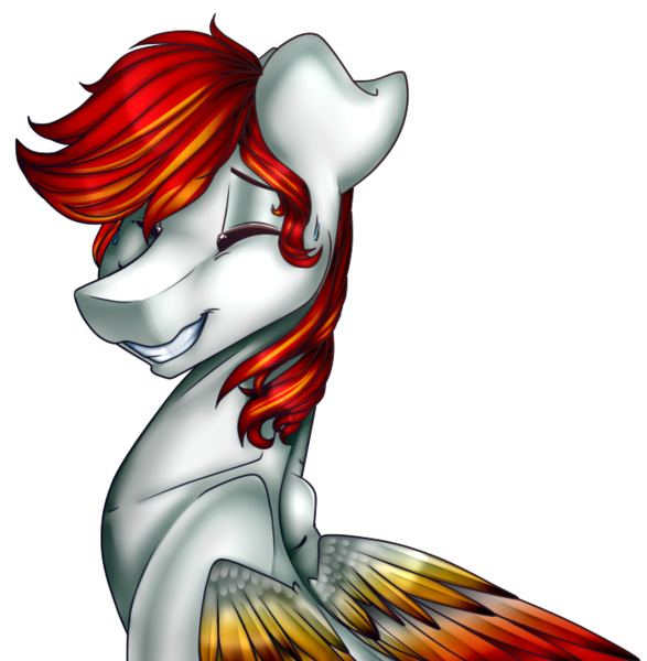 Size: 700x716 | Tagged: safe, artist:xxmissteaxx, derpibooru import, oc, oc:heartfire, unofficial characters only, pegasus, pony, eyes closed, male, simple background, smiling, solo, stallion, transparent background