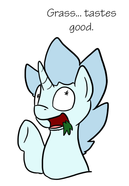 Size: 465x670 | Tagged: safe, artist:usagi-zakura, derpibooru import, ponified, pony, unicorn, grazing, herbivore, hilarious in hindsight, horses doing horse things, rick and morty, rick sanchez