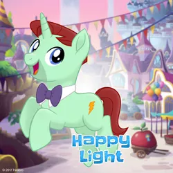 Size: 1080x1080 | Tagged: safe, derpibooru import, oc, oc:happy light, unofficial characters only, unicorn, my little pony: the movie, bowtie, mlp movie pony maker, movie accurate, solo
