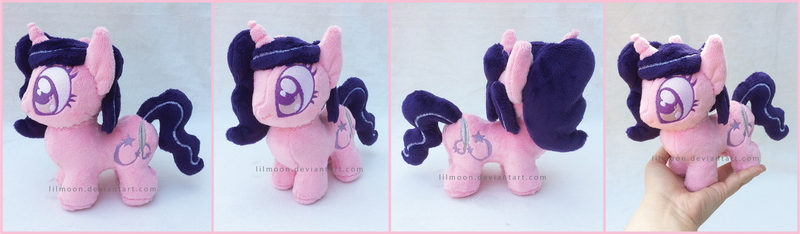 Size: 2542x742 | Tagged: safe, artist:lilmoon, derpibooru import, oc, oc:magpie, unofficial characters only, pony, unicorn, chibi, female, irl, mare, photo, plushie, solo