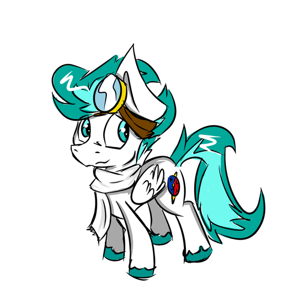 Size: 1024x1024 | Tagged: safe, artist:northwindsmlp, derpibooru import, oc, oc:north winds, unofficial characters only, pegasus, pony, clothes, goggles, male, scarf, simple background, solo, stallion, white background