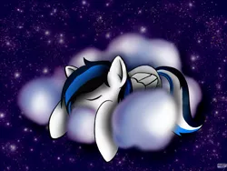 Size: 3200x2400 | Tagged: safe, derpibooru import, oc, oc:waver, unofficial characters only, pegasus, pony, cloud, nap, night, sleeping, stars