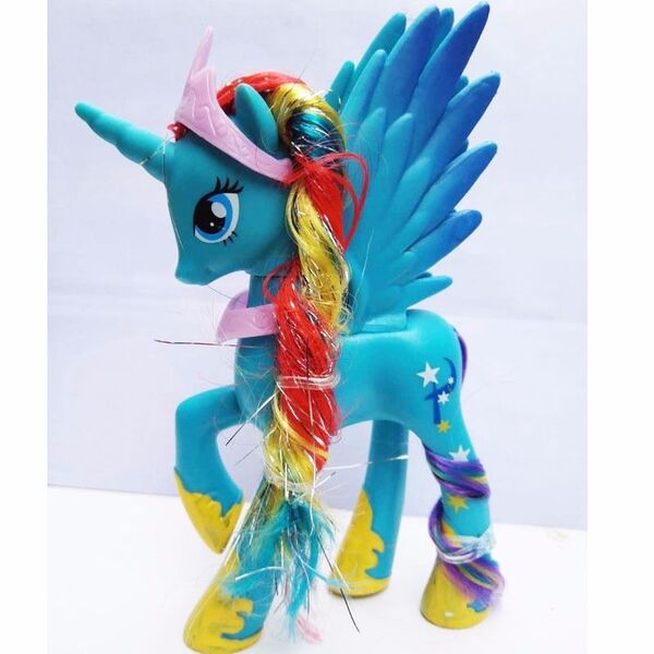 Size: 800x800 | Tagged: safe, derpibooru import, trixie, alicorn, pony, alicornified, bootleg, fake, irl, photo, race swap, solo, toy, trixiecorn