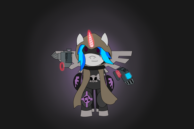 Size: 3000x2000 | Tagged: artist:infinita est lux solis, bolt pistol, cypher, dark angels, derpibooru import, energy weapon, magic, plasma pistol, safe, simple background, space marine, vinyl scratch, warhammer 40k, warhammer (game), weapon