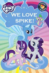 Size: 1066x1600 | Tagged: safe, artist:titanium-pony, derpibooru import, edit, rarity, spike, starlight glimmer, sunset shimmer, trixie, dragon, book, book cover, female, lesbian, love triangle, male, my little pony logo, polyamory, shipping, sparity, sparlight, sparlixie, spike gets all the mares, spixie, straight, sunsetspike, we are unicorns