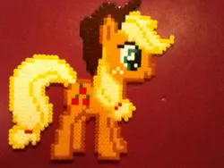 Size: 960x720 | Tagged: safe, artist:choccymilkshake, derpibooru import, applejack, pony, bead sprite, irl, photo, solo