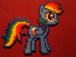 Size: 960x720 | Tagged: safe, artist:choccymilkshake, derpibooru import, rainbow dash, pony, bead sprite, irl, photo, solo