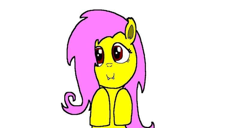 Size: 1214x648 | Tagged: safe, artist:samueljcollins1990, derpibooru import, fluttershy, bat pony, cute, cute little fangs, fangs, flutterbat, race swap, simple background, white background