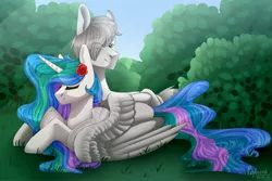 Size: 2560x1707 | Tagged: safe, derpibooru import, princess celestia, oc, oc:light knight, canon x oc, female, lightestia, male, shipping, straight