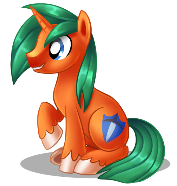 Size: 2640x2768 | Tagged: safe, artist:alanymph, derpibooru import, oc, oc:shield blitzer, unofficial characters only, pony, unicorn, high res, male, simple background, sitting, solo, stallion, transparent background