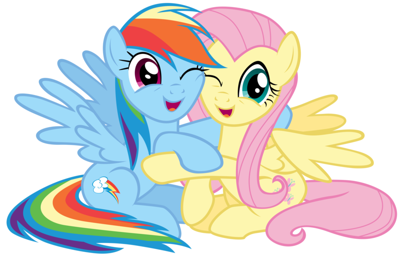 Size: 14100x9000 | Tagged: safe, artist:tardifice, derpibooru import, fluttershy, rainbow dash, pegasus, pony, fame and misfortune, absurd resolution, cute, dashabetes, female, hug, looking at you, mare, one eye closed, shyabetes, simple background, smiling, transparent background, vector