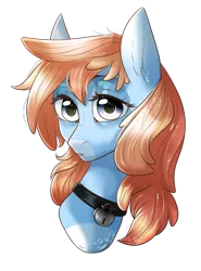 Size: 1000x1350 | Tagged: safe, artist:worldlofldreams, derpibooru import, oc, unofficial characters only, pony, bust, collar, simple background, solo, transparent background